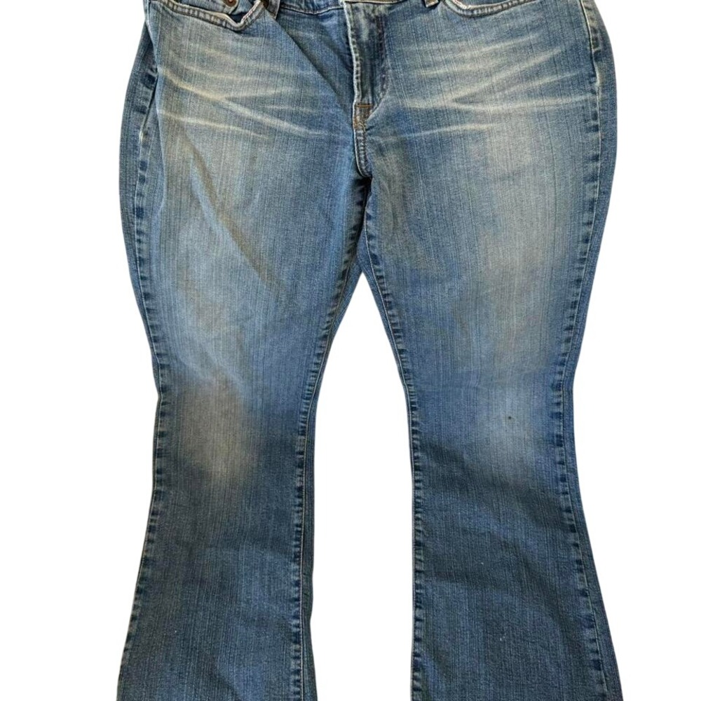 Lucky Brand Y2K Flare Jeans Women Size 12 Medium Wash Low Rise - Picture 2 of 5